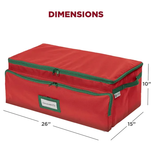Miniatura 7 de Caja de almacenamiento premium para adornos navideños – Con capacidad para hasta 72 adornos de 3 pulgadas + 8 ranuras laterales para figuritas y Rojo