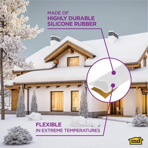 Miniatura 6 de M-D Building Products 68676 Junta de goma de silicona altamente duradera para puertas y ventanas, flexible en temperaturas extremas, ideal para uso