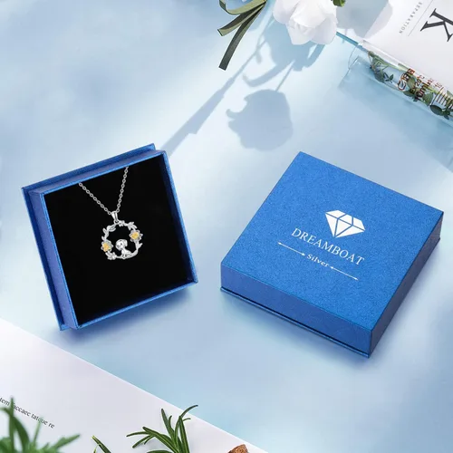 Miniatura 7 de Dreamboat Collar de plata de ley 925 con diseño de animales para mujeres y niñas, collar de flores, día de la madre, fiesta de cumpleaños, joyería