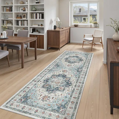 Miniatura 290 de Madane Tapete lavable de 2 x 10 pies para pasillo, cocina, recibidor, clásico, suave, antideslizante para interiores, casa de campo, baño, sala