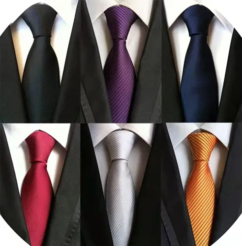Miniatura 100 de WeiShang Lote de 6 corbatas clásicas de seda para hombre, corbatas tejidas jacquard