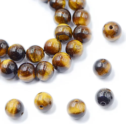 Miniatura 20 de AD Beads Cuentas redondas sueltas de piedras preciosas naturales de 15 pulgadas para pulseras, collares, aretes, manualidades, manualidades