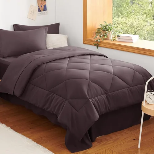 Miniatura 43 de CozyLux - Juego de edredón en una bolsa, para dormitorio universitario, todas las estaciones, edredón, sábanas y fundas para almohada y decorativas