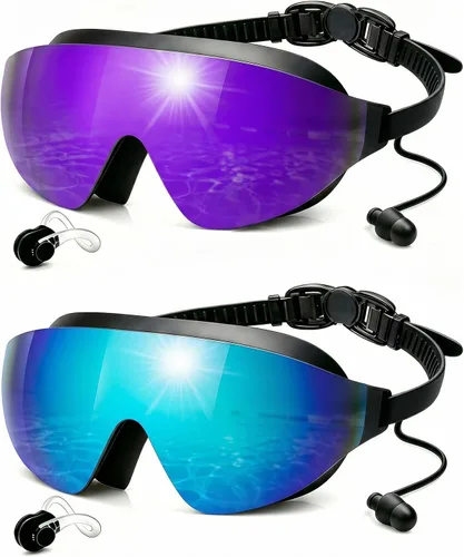 Miniatura 18 de Swim Goggles 2 Pack, Wide View Anti Fog&UV Swimming Goggles for Audlt, No Leak Pool Beach Essentials for Men Women