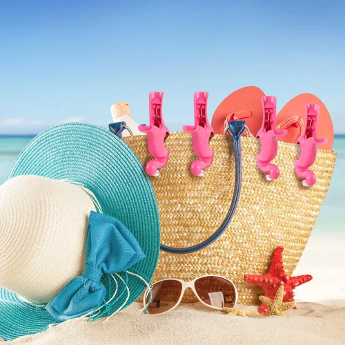 Miniatura 2 de Boao 4 clips para toallas de playa de flamenco, tamaño gigante, clips para sillas de playa, soporte para toallas, ropa, sombreros, para crucero