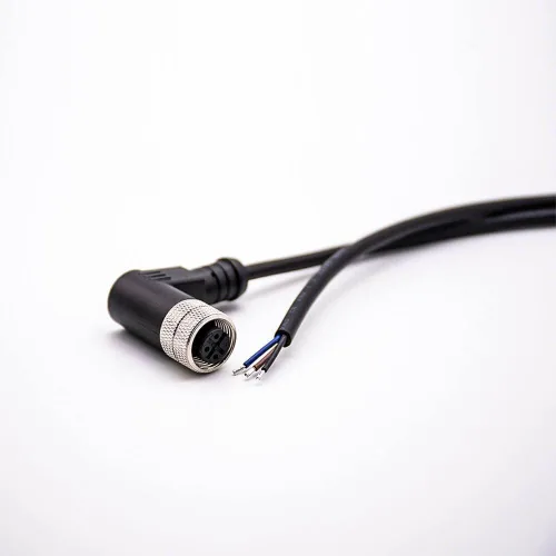 Miniatura 4 de Elecbee Conector M12 A-Code Cable sobremoldeado de ángulo recto de cabeza hembra única (cable de 3 pines de 16.4 ft/16.4 pies)