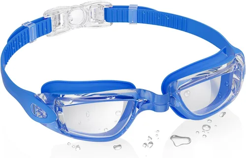 Miniatura 21 de Aegend Gafas de natación, gafas de natación sin fugas, protección completa para adultos, hombres, mujeres y jóvenes Azul y plateado.
