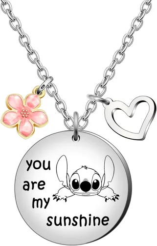 Maxforever Joyería para niña collar de You are My Sunshine regalo para hija sobrina niñas Metal No es una piedra preciosa