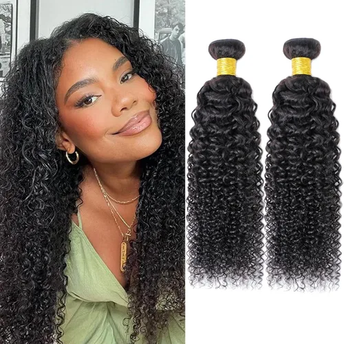 Miniatura 88 de Paquetes de cabello afro rizado y kinky, extensiones de cabello humano de 8 pulgadas, tejido rizado sin procesar, doble entretejido, virgen