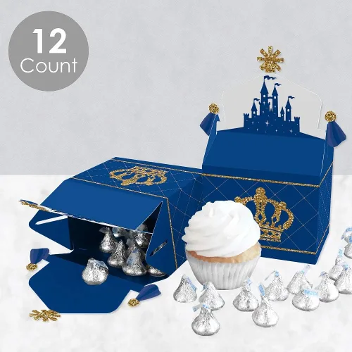 Miniatura 3 de Big Dot of Happiness Royal Prince Charming – Caja de regalo para fiestas – Baby Shower o fiesta de cumpleaños – Cajas de regalo – Juego de 12
