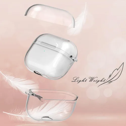 Miniatura 3 de Funda protectora de silicona híbrida compatible con AirPods 3, AirPods de 3ª generación 2021 con llavero delgado de dos piezas a presión en la funda