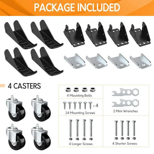 Miniatura 7 de SOLEJAZZ Ruedas retráctiles para banco de trabajo, 920 libras, juego de 4 rodillos de montaje lateral resistentes, ruedas giratorias de 3 pulgadas