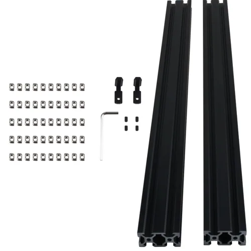 Extrusión de perfil de aluminio 2040 39.370 in 2 piezas ranura en V negro estándar europeo anodizado perfil de aluminio CNC 4 juegos de conectores
