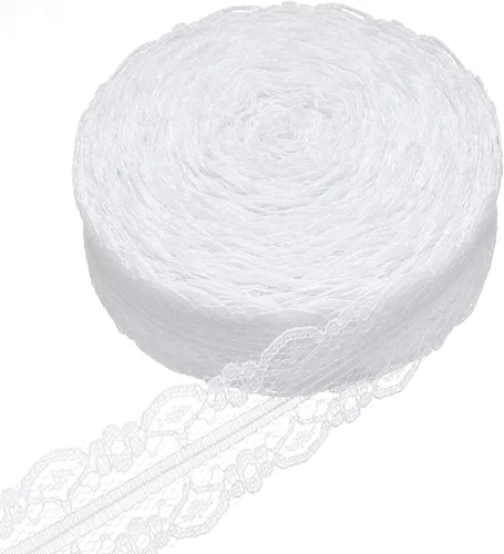 Miniatura 10 de 30 yardas de cinta de encaje blanca, para envolver regalos, decoración de vestidos, decoración de bodas, manualidades de costura (Estilo2)