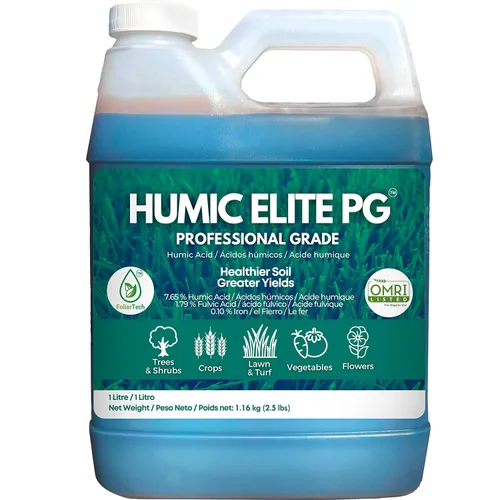 FoliarTech - Fertilizante orgánico de ácido húmico para césped, mezcla mineral húmica fúlvica para árboles, arbustos, ornamentales, verduras y