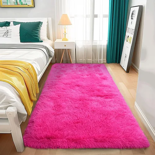 Miniatura 36 de Awaytail Alfombra Esponjosa Lavable 2x3 Pies, Pura Negra Alfombra para Silla de Escritorio Antideslizante, Alfombra Supersuave para Niños