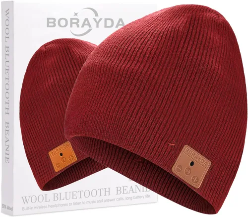 Miniatura 7 de Gorro de lana merino con Bluetooth, estéreo HD, 30 horas de tiempo de reproducción, micrófono integrado, regalo electrónico de Navidad