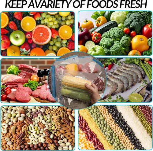 Miniatura 5 de Bolsas Sous Vide de 27 unidades, sin BPA, reutilizables, almacenamiento de alimentos de doble capa (11 x 10 pulgadas) para cocinar, almacenar