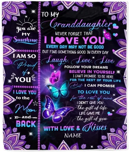 Miniatura 16 de Manta personalizada de baloncesto con texto en inglés "To My Granddaughter from Grandma Grandpa Stay Strong Be Confident Believe in Yourself", manta