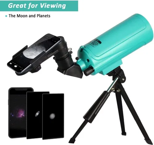 Miniatura 2 de Maksutov-Cassegrain Telescopio para adultos y niños principiantes de astronomía, Sarblue Mak60 Telescopio compuesto catadióptrico 29.528x2.362 in