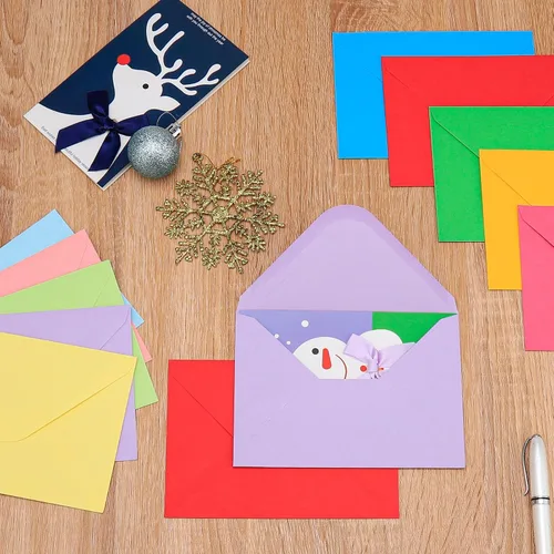 Miniatura 2 de Paquete de 100 sobres de 4 x 6, sobres de color A4 con solapa de contorno para invitaciones de compromiso, invitaciones de boda, anuncios, baby