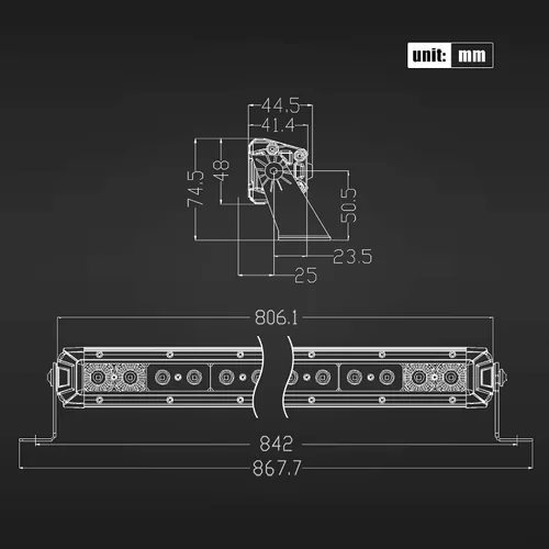 Miniatura 7 de Barra de luz LED, Rigidhorse de una sola fila de barras de luz LED, foco de inundación, haz combinado fuera de carretera