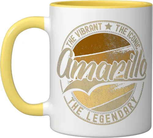 Miniatura 10 de Amarillo TX Texas Vintage Distressed Ceramic Mug, Black/White