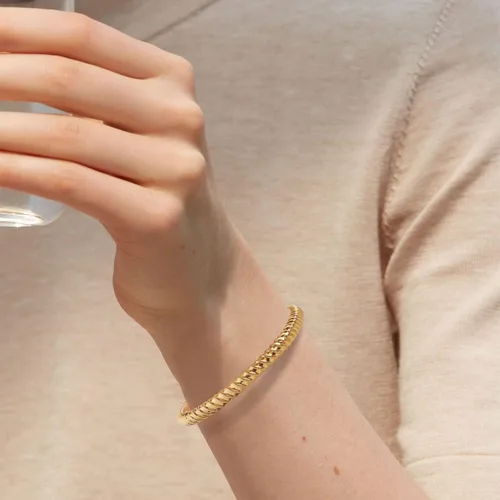 Miniatura 3 de Bemoly Pulsera de uñas para mujer, chapada en oro de 14 quilates, pulsera con inicial de tornillo, regalos inspiradores para niñas, pulsera ajustable