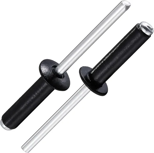 Miniatura 29 de Wensilon (80 piezas) Juego de remaches ciegos profesionales negros de aluminio, juego de agarre de aluminio y mandril de acero