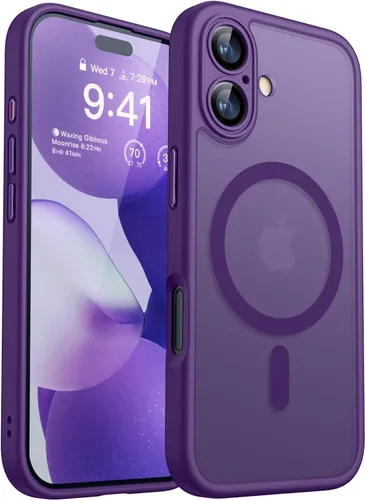 Miniatura 143 de CANSHN Funda magnética compatible con iPhone 17 Pro, mejorada [protección completa de la cámara] [compatible con Magsafe] [mate translúcido] funda