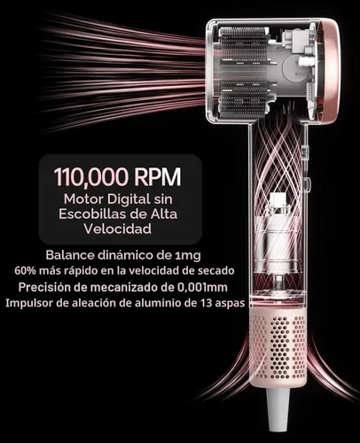 Miniatura 3 de Secador de pelo con difusor, secadores de pelo CONFU para mujeres, secador de pelo difusor de alta velocidad iónico profesional para secado rápido