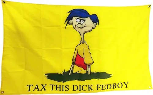 Tax This Dick - Bandera federal de 2 x 3 pies, color vivo, doble costura en el borde, banderas con 4 ojales de latón inoxidables. (2 x 3 pies)