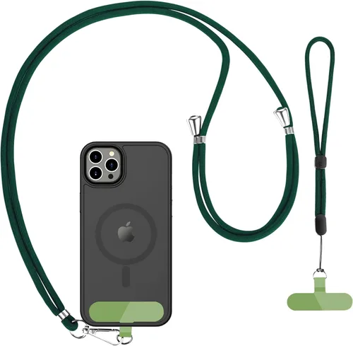 CACOE Paquete de 2 cordones para teléfono, 1 correa ajustable para el cuello, 1 correa de muñeca, 2 almohadillas, cordones universales cruzados para