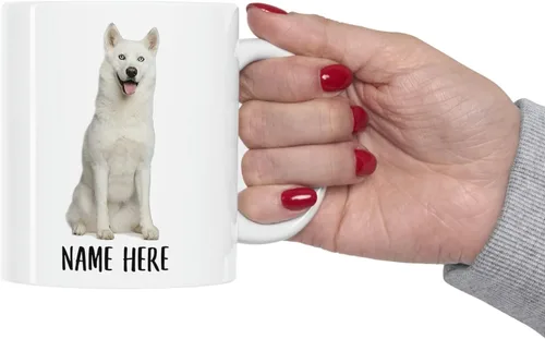 Miniatura 4 de Funny Siberian Husky Blanco Personalizado Nombre Navidad 2025 Regalos Taza de Café Blanco 11 Oz