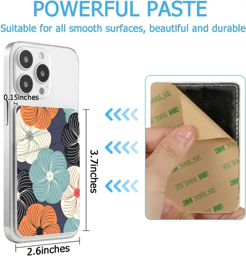 Miniatura 3 de Cartera de cuero para teléfono con tarjetero para teléfono, adhesivo para teléfono con adhesivo, elegante funda para tarjetas de crédito, adecuado