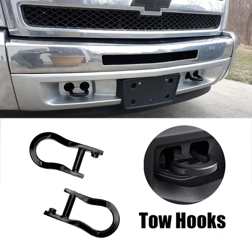 Miniatura 2 de Anillo de gancho de remolque delantero 84072463 compatible con Chevrolet Silverado 1500 2007-2019 GMC Sierra 1500 2007-2019 2007-2019 grilletes