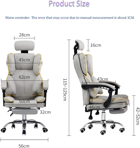Miniatura 8 de Silla de oficina, silla de escritorio, silla de computadora, silla de computadora rosa, silla de oficina ergonómica, silla de oficina de cuero, Negro