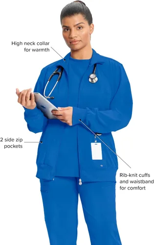 Miniatura 63 de Infinity by Cherokee 2391A - Chaquetas médicas con cremallera frontal para mujer, tela elástica en 4 direcciones