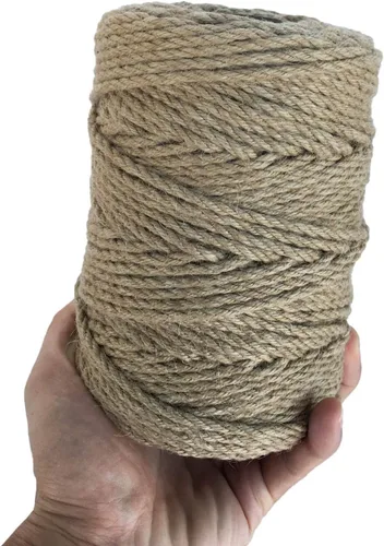 Miniatura 9 de Cuerda de yute de 0.197 in, cuerda trenzada de yute de 328 pies, cuerda de cuerda gruesa y resistente para obras de arte de bricolaje, agrupación