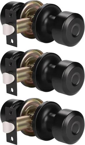 Miniatura 27 de KNOBWELL Paquete de 4 pomos de puerta cuadrados modernos para paso, pomos de puerta interiores, manija de puerta de pasillo y armario, color negro