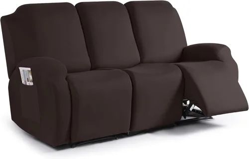 Miniatura 34 de TAOCOCO Funda para sofá reclinable, 3 piezas de fundas de tela de poliéster elástica para sofá reclinable de 3 asientos, protector de muebles suave