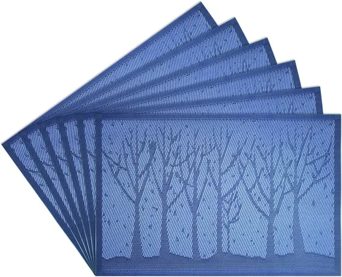 Miniatura 10 de Juego de 4 manteles individuales de PVC para cocina, aislamiento térmico y resistente a las manchas, rectangular, lavable, reciclado