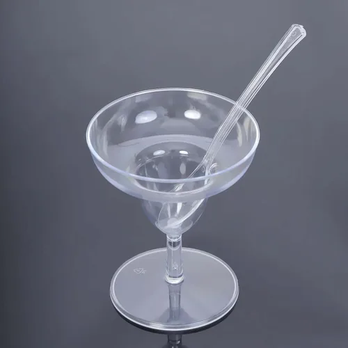 Miniatura 7 de Efavormart Paquete de 24 Vasos de Margarita de Plástico Transparente Cristalino Mini de 2 onzas con Cucharas, Juego de Copa y Cuchara Desechable