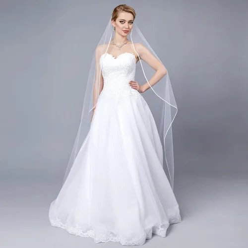 Miniatura 3 de azaleas Velo de novia con peine de 1 nivel simple de tul suave para novia