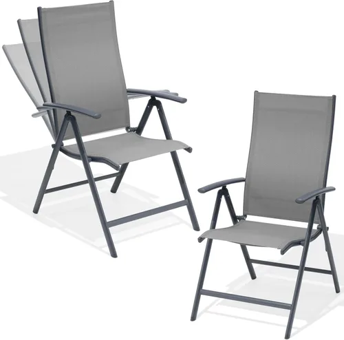 Miniatura 13 de Crestlive Products. Conjunto de 2 sillas plegables de patio, 7 niveles ajustables, reclinables, con respaldo alto, para exterior, sillas de césped