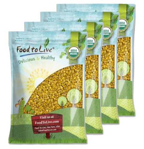 Miniatura 8 de Food to Live Maíz orgánico súper dulce, liofilizado, 5 libras, granos enteros, sin OMG, kosher, aperitivo saludable, a granel, cultivado