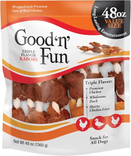 Miniatura 13 de Good'N'Fun - Brochetas de cuero crudo con triple sabor para perros