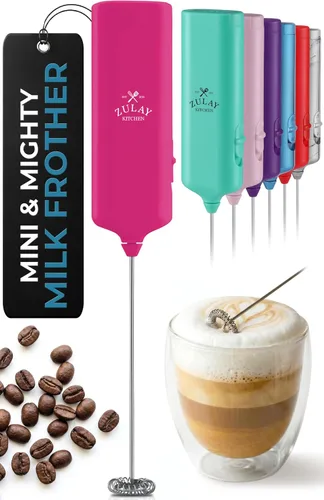 Miniatura 14 de Mini y Poderoso Espumador de Leche de Mano – Potente Espumador de Café de Mano, Mezclador de Bebidas Operado con Pilas – Tamaño de Bolsillo Compacto