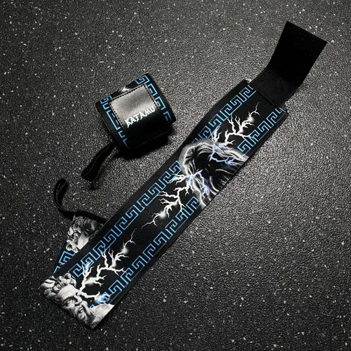 Miniatura 4 de Katamu Premium Wrist Wraps for Weightlifting — 18 Inch Cotton Wrist Support with Thumb Loop for Powerlifting, Bodybuilding and Bench Press, Men and