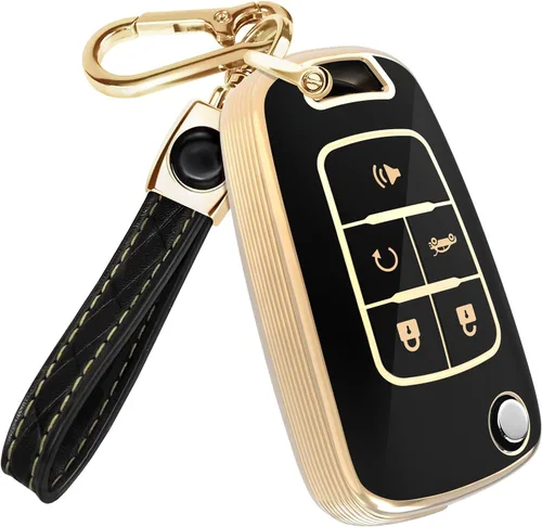 Miniatura 27 de Lucrum Funda para llavero GMC y Chevy y llavero de cuero, funda de TPU para Suburban Acadia Sierra Tahoe Yukon - 2014-2025
